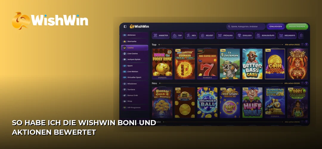 So habe ich die WishWin Boni und Aktionen bewertet