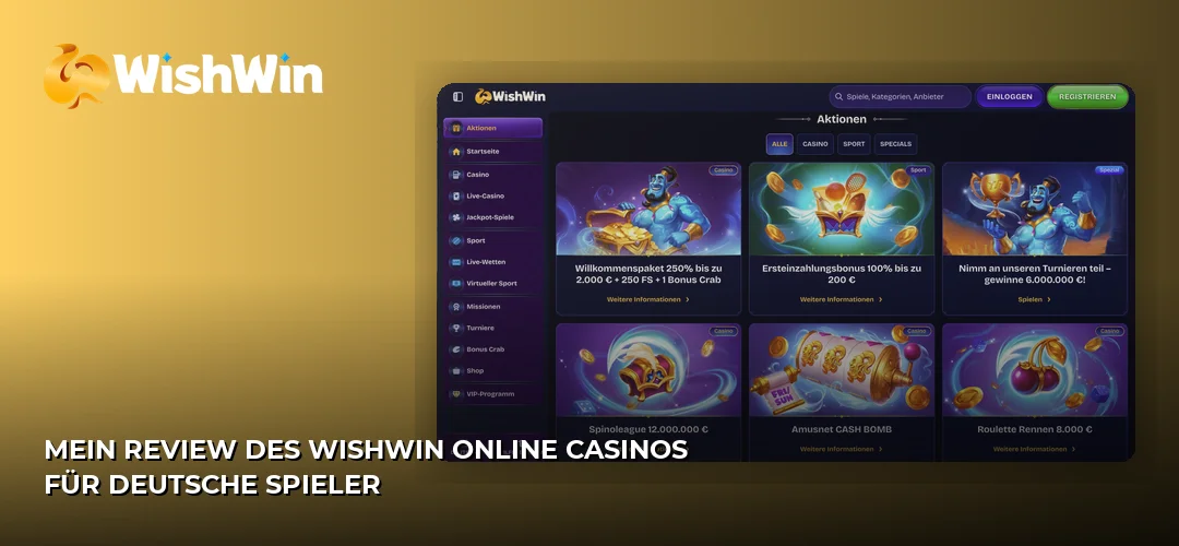 Mein Review des WishWin Online Casinos für deutsche Spieler