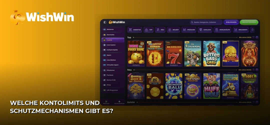 Screenshot der Website von WishWin